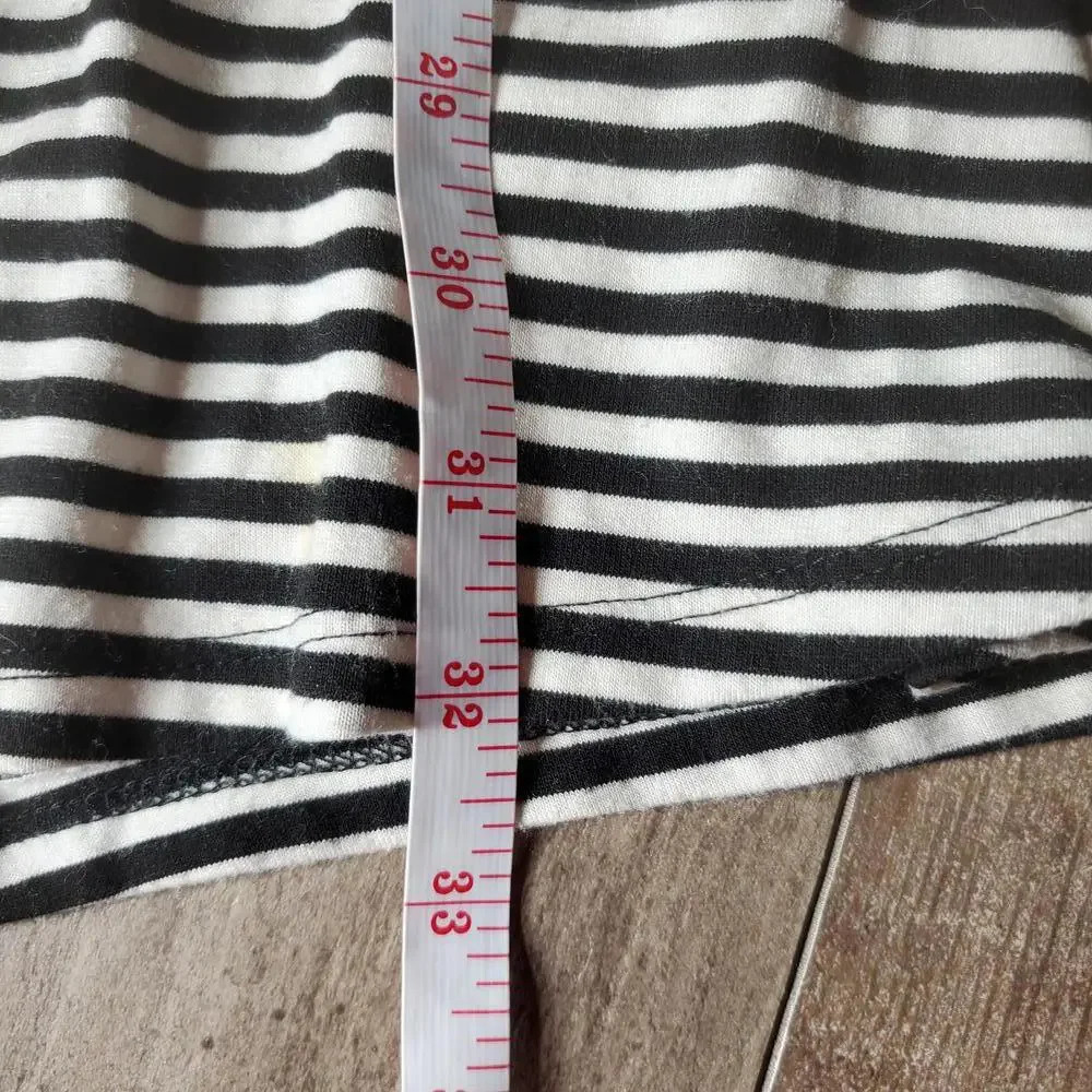 Xhilaration Black and White Striped 3/4 Sleeve Mini Dress Size Small EUC - Picture 5 of 14